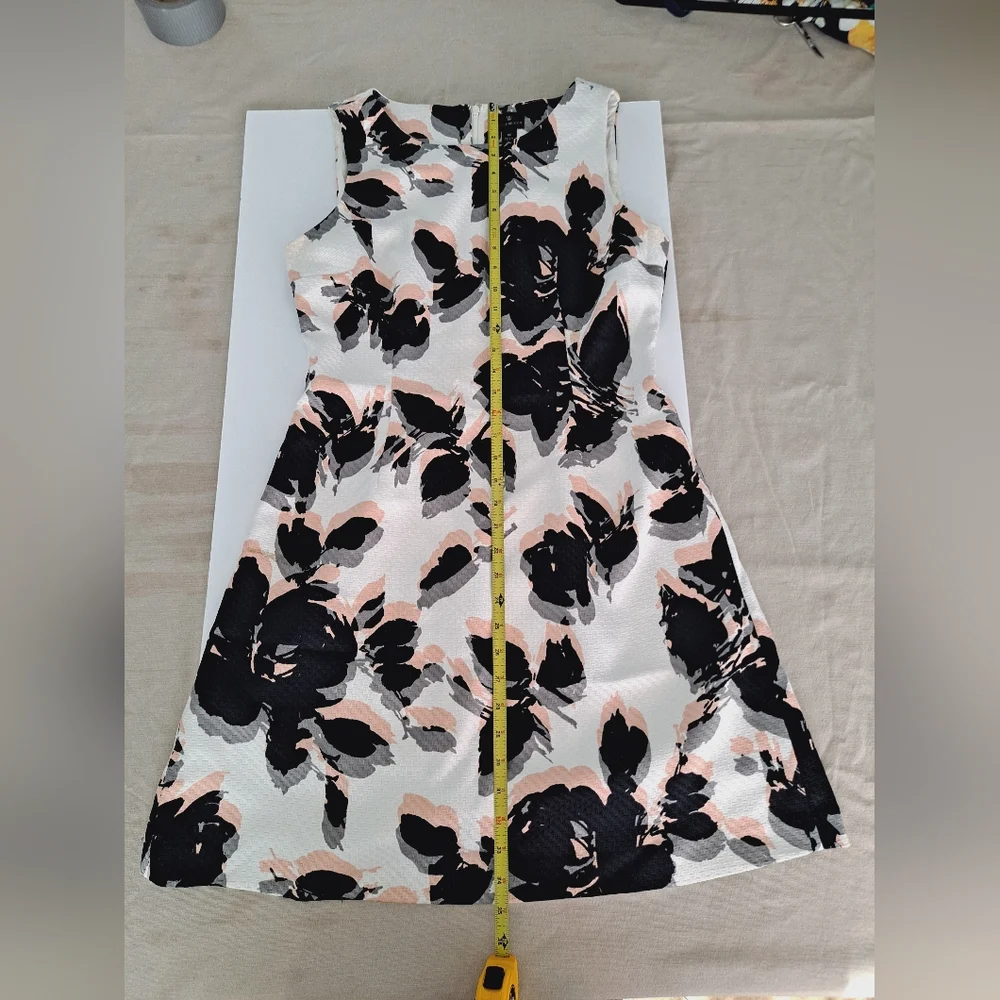 Worthington Floral Sleeveless Dress Black/Coral and White. Size 10. Worn once. - Picture 4 of 6